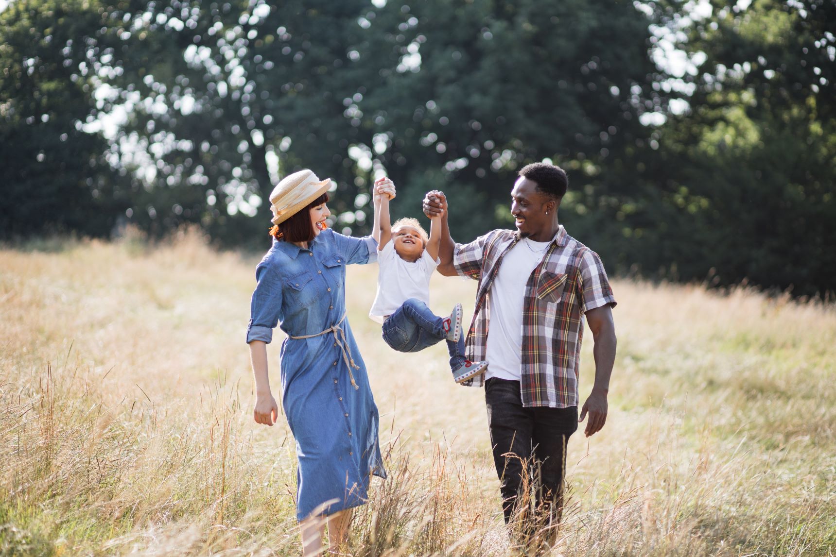 Caucasian woman and african man enjoying time
